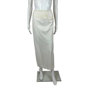 Vintage 70s Long Slip Women's XXS JCPenney Cream Nylon Skirt Lingerie
